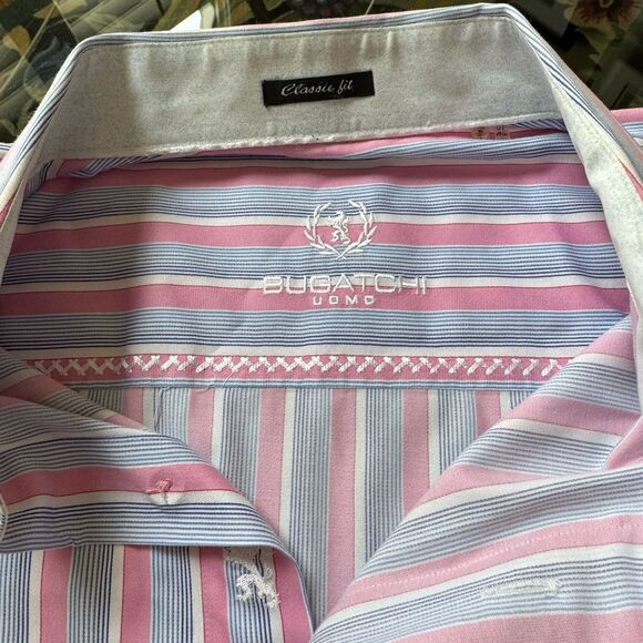 Bugatchi Other - Bugatchi Pink and Blue Casual Button Down Shirt